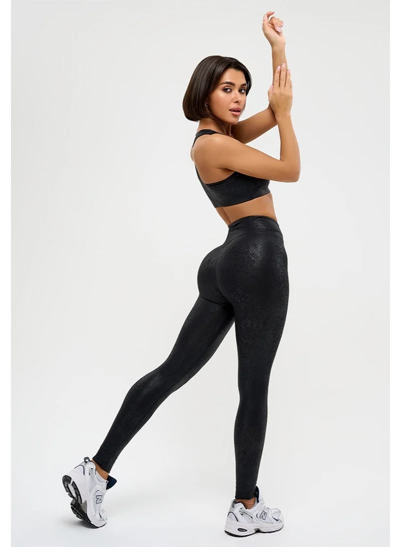 Bona Fide Bona Classic Snake Bona Fide Premium Quality Leggings for Women with Unique Design and Push Up - High Waisted Tummy Control Legging for Women | Best Price UAE
