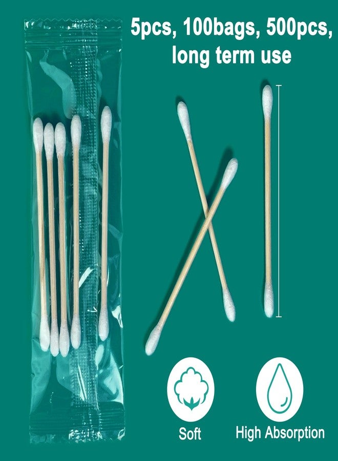 Eyxformula Travel Cotton Swabs, Individually Wrapped, 500 Count Bulk, Sterile Double Round Tip Soft Cotton Buds with Durable Bamboo Sticks for Ear Cleaning, Hygiene, Beauty & Makeup, Pet Care - Image 2