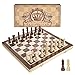 AMEROUS 15 Inches Magnetic Wooden Chess Set  2 Extra Queens  Folding Board  Pieces Storage Slots Handmade Portable Travel Chess Game  Beginner Chess Set for Kids 6 up Age - Image 4