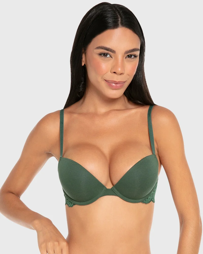 لا سينزا La Senza Remix Plunge Push Up Cotton Wired Bra