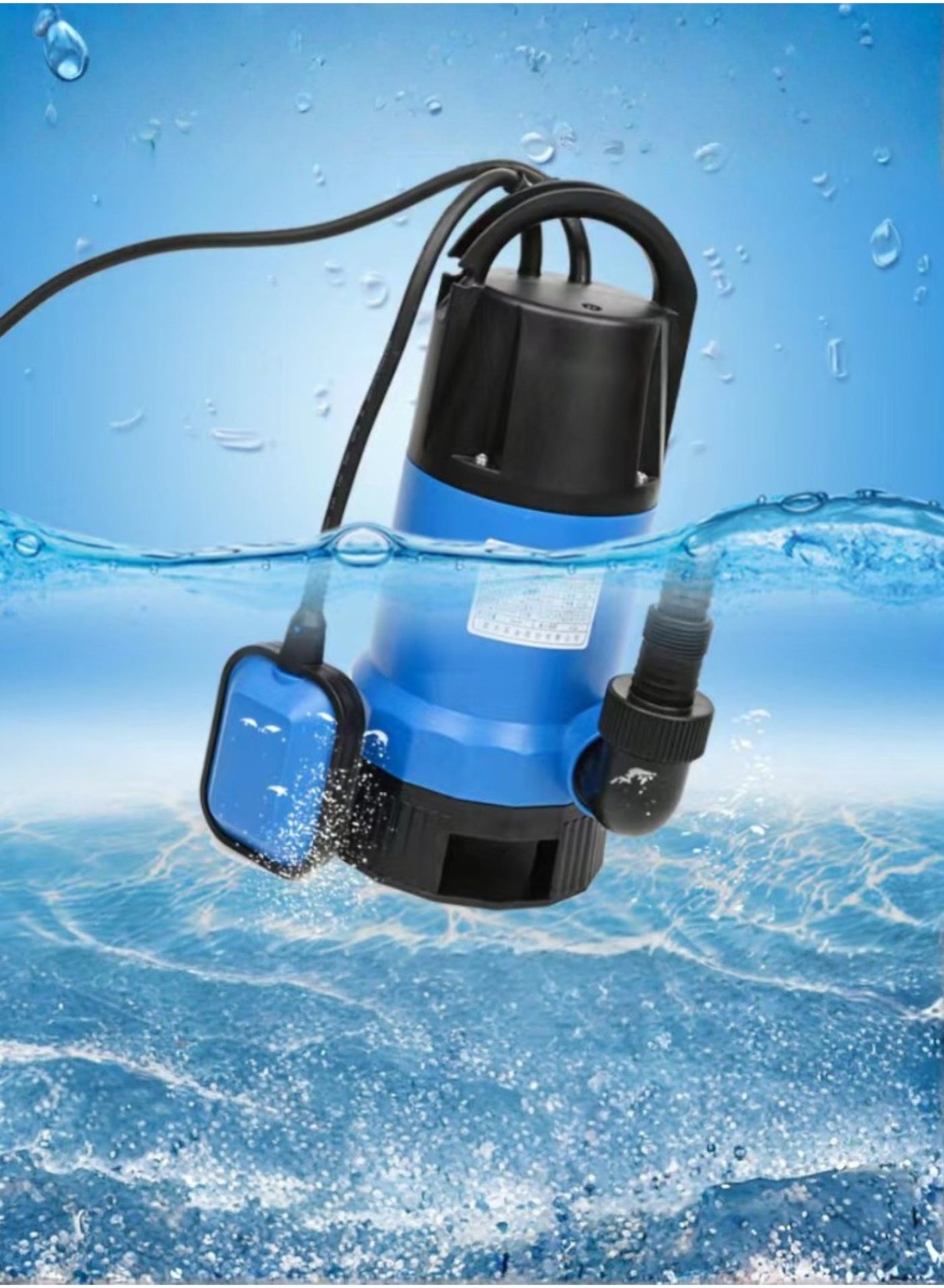 750W / 400W Submersible Water Pump with Automatic Float Switch Heavy Duty Drainage Pump for Clean & Dirty Water Basement Flood Removal Garden Irrigation Tank Emptying