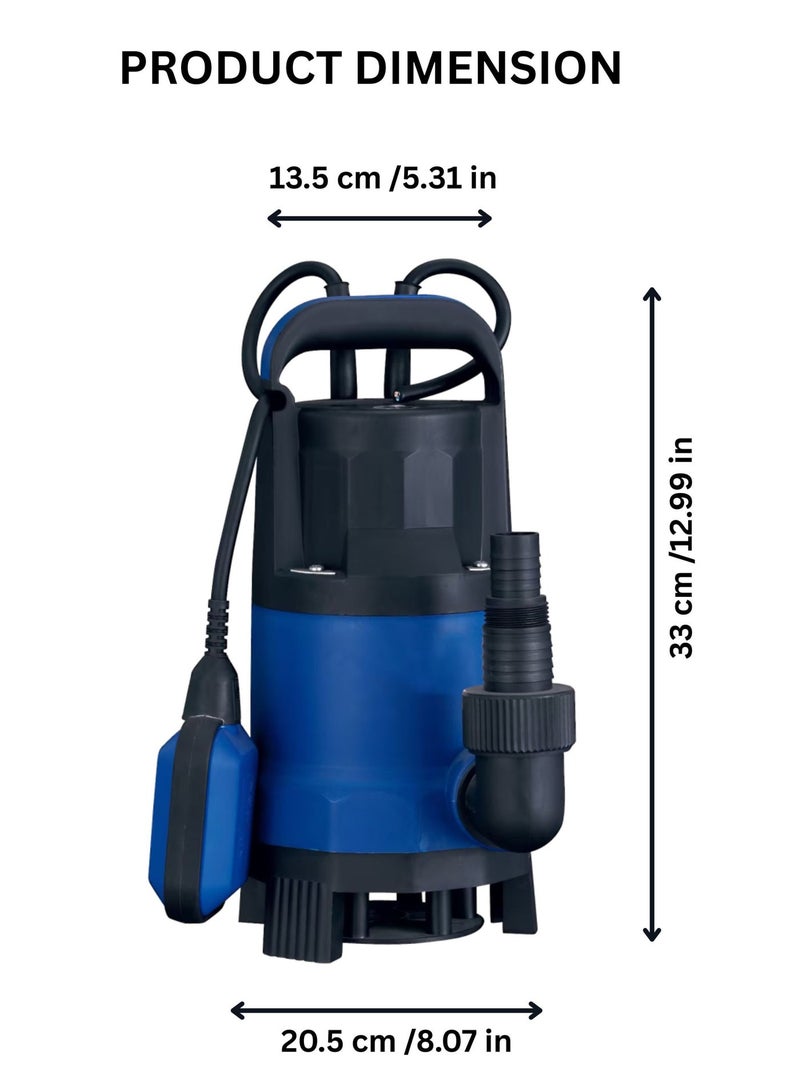 مودي مضخة مياه غاطسة بقدرة 750 واط / 400 واط مزودة بمفتاح عائم أوتوماتيكي، مضخة تصريف شديدة التحمل للمياه النظيفة والملوثة، لإزالة مياه الفيضانات من الأقبية، وتفريغ خزانات ري الحدائق. - Image 2