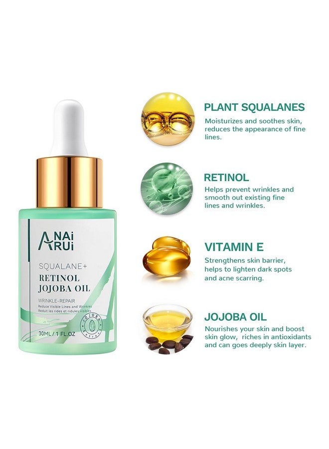 ANAI RUI Squalane Retinol Jojoba Oil Moisturizer For Face Hydrate, Nourish, Moisturize Fine Lines And Wrinkles, Wrinkle-Repair Facial Oil For Smoother, Supple Skin 1 Fl. Oz - Image 2