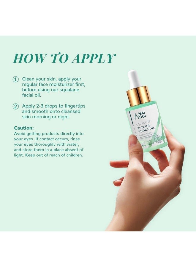 ANAI RUI Squalane Retinol Jojoba Oil Moisturizer For Face Hydrate, Nourish, Moisturize Fine Lines And Wrinkles, Wrinkle-Repair Facial Oil For Smoother, Supple Skin 1 Fl. Oz - Image 3