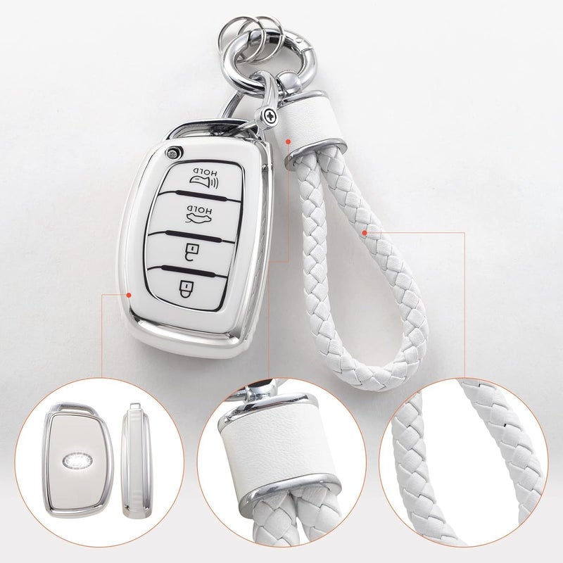 7Cylinder Hyundai Key Fob Cover with Keychain - Soft TPU Protection for Elantra, Ioniq, Sonata, Tucson, Elantra GT - Image 4