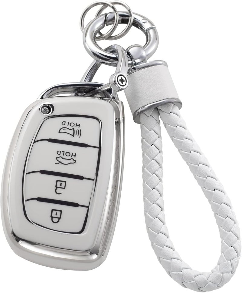 7Cylinder Hyundai Key Fob Cover with Keychain - Soft TPU Protection for Elantra, Ioniq, Sonata, Tucson, Elantra GT - Image 1