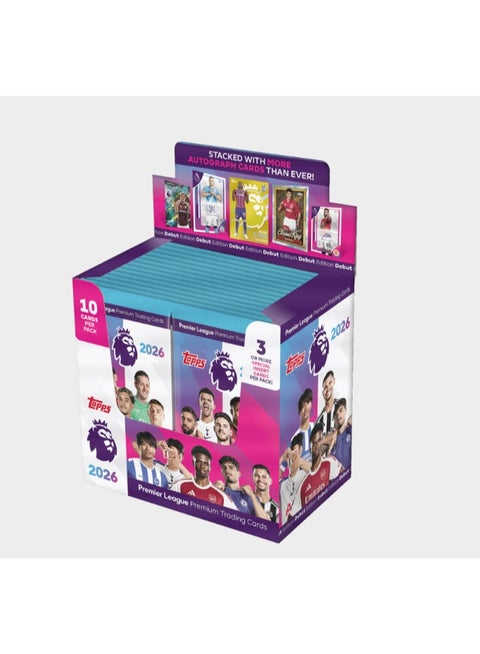 Premier League Premium Trading Cards 2026 - 10 Cards Per Pack