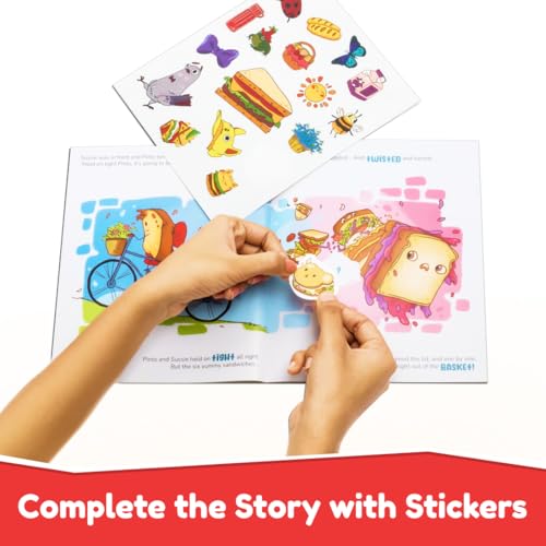 Bloomingo Pretend Play KitSix Sneaky Sandwiches: Fun Sandwich Making Set for Kids; Make Your Own Sandwiches & Complete the Story with 100+ Fun Stickers ; Birthday Gift for Boys & Girls Ages 3,4,5,6,7 - Image 3