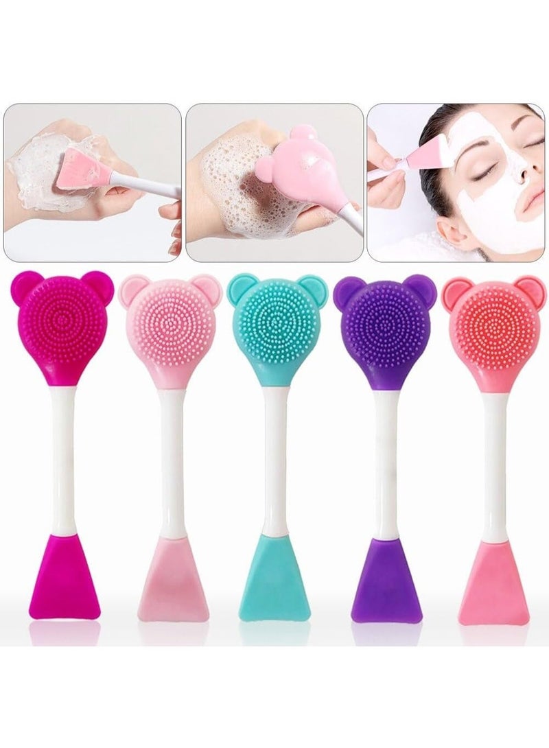 Double-Sided Silicone Face Brush for Cleansing and Mask Application – 2-in-1 Gentle Deep Exfoliating Manual Brush – Flexible Skincare Tool (1 Piece)-color may vary - Image 1