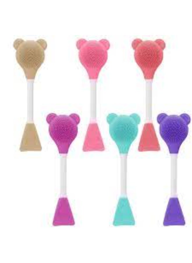 Double-Sided Silicone Face Brush for Cleansing and Mask Application – 2-in-1 Gentle Deep Exfoliating Manual Brush – Flexible Skincare Tool (1 Piece)-color may vary - Image 4