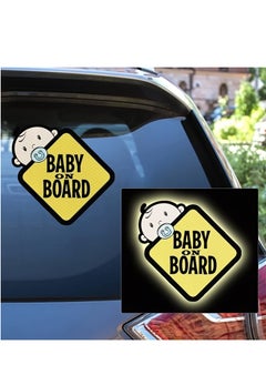 Generic Baby On Board Sticker for Cars- 2Pack Baby in Car High Intensity Reflective Waterproof Vinyl Safety Car Signs for Rear, Side Windows, Bumpers  - Image 4