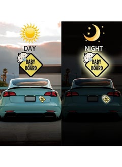 Generic Baby On Board Sticker for Cars- 2Pack Baby in Car High Intensity Reflective Waterproof Vinyl Safety Car Signs for Rear, Side Windows, Bumpers  - Image 3