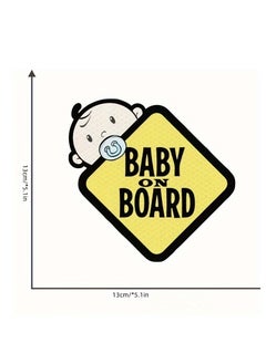 Generic Baby On Board Sticker for Cars- 2Pack Baby in Car High Intensity Reflective Waterproof Vinyl Safety Car Signs for Rear, Side Windows, Bumpers  - Image 2