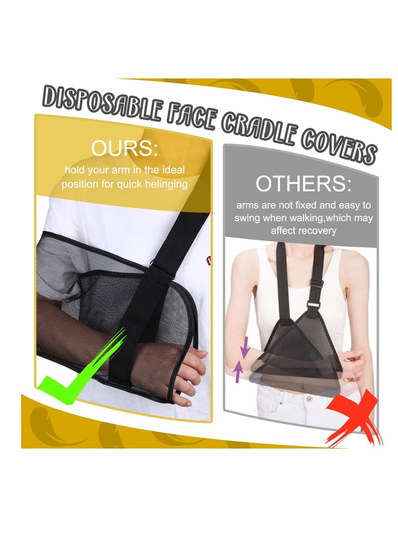Y&D 2 Pcs Mesh Arm Shoulder Sling Adjustable Immobilizer for Shower Breathable Rotator Cuff Solution Lightweight Brace Black Supports Supporting Elbow Wrist - Image 2