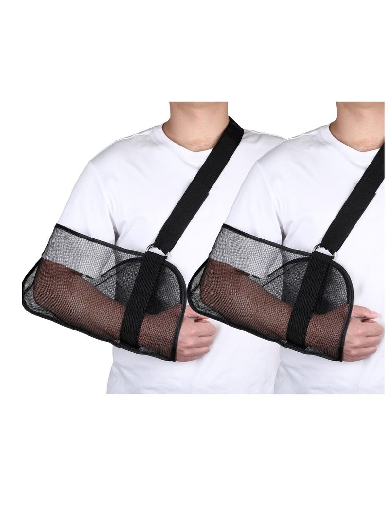 Y&D 2 Pcs Mesh Arm Shoulder Sling Adjustable Immobilizer for Shower Breathable Rotator Cuff Solution Lightweight Brace Black Supports Supporting Elbow Wrist - Image 1