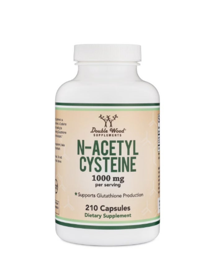 Double Wood Supplements NAC Supplement N-Acetyl Cysteine (1,000mg Per Serving 500mg Per Cap, 210 Capsules) (Third Party Tested) with Odor Masking Technology to Boost Glutathione Levels by Double Wood - Image 1