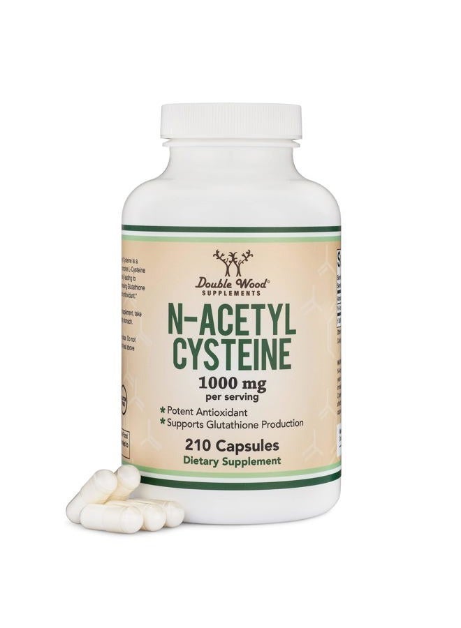 Double Wood Supplements NAC Supplement N-Acetyl Cysteine (1,000mg Per Serving 500mg Per Cap, 210 Capsules) (Third Party Tested) with Odor Masking Technology to Boost Glutathione Levels by Double Wood - Image 4