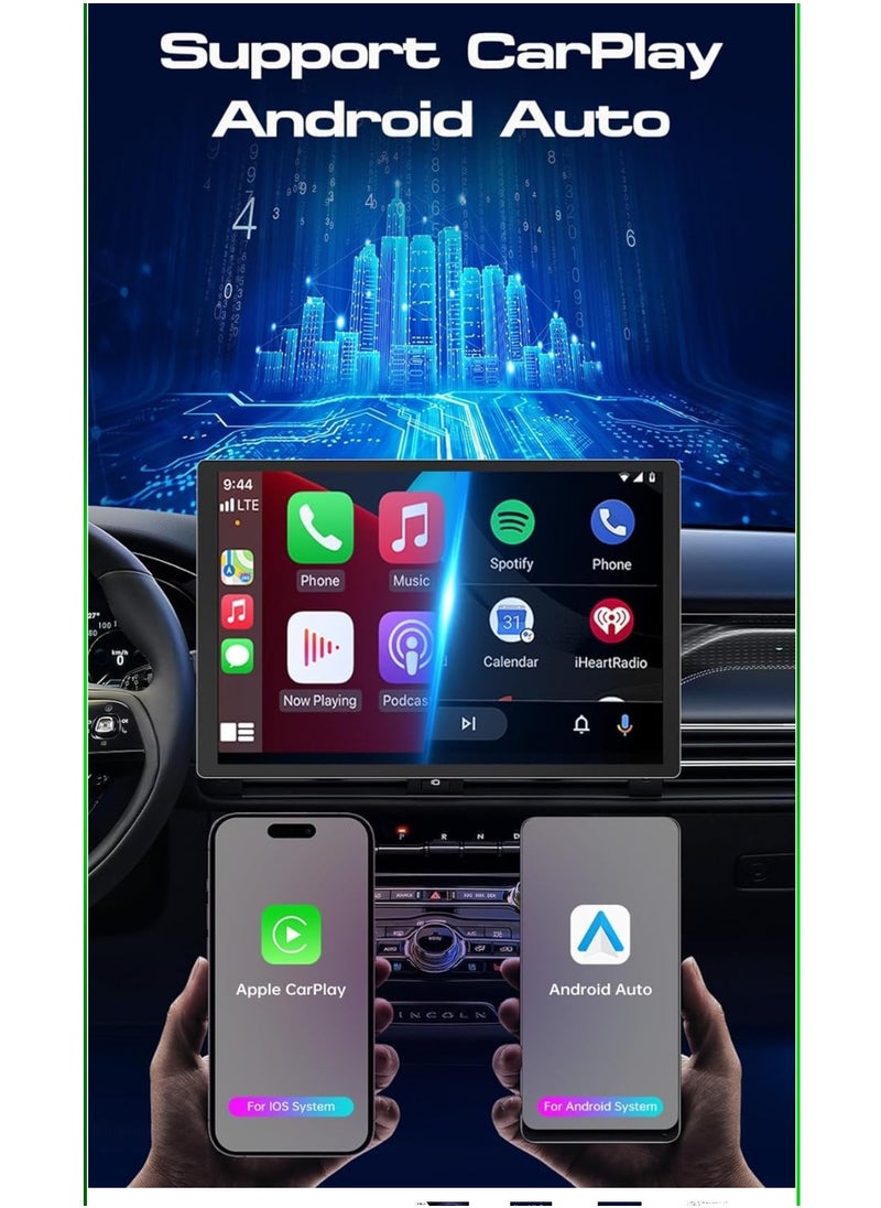 Vierex - 13 Inch Car Stereo Android Radio 4GB RAM Support Apple Carplay Android Auto Wireless QLED Fast Interface AHD Camera Included SIM Card Support Bluetooth 2Din Multimedia GPS - Image 1