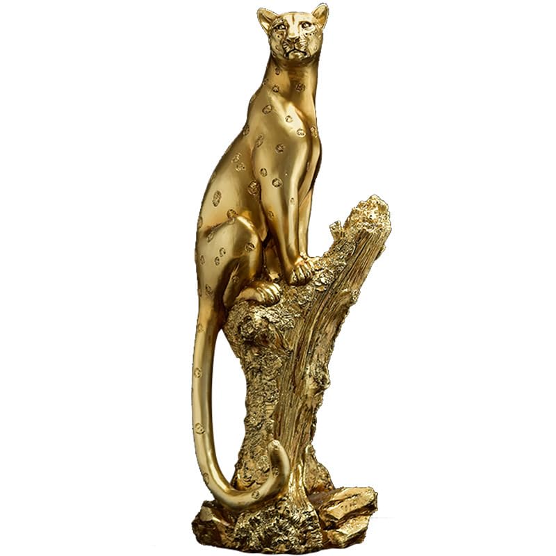 SHTWX 13 Inch Leopard Statue Figurine Sculpture Collectible Gifts for Leopard Lover Office Home Decor Desk Accessories Decoration Garden Figurines Outdoor Decor - Image 5