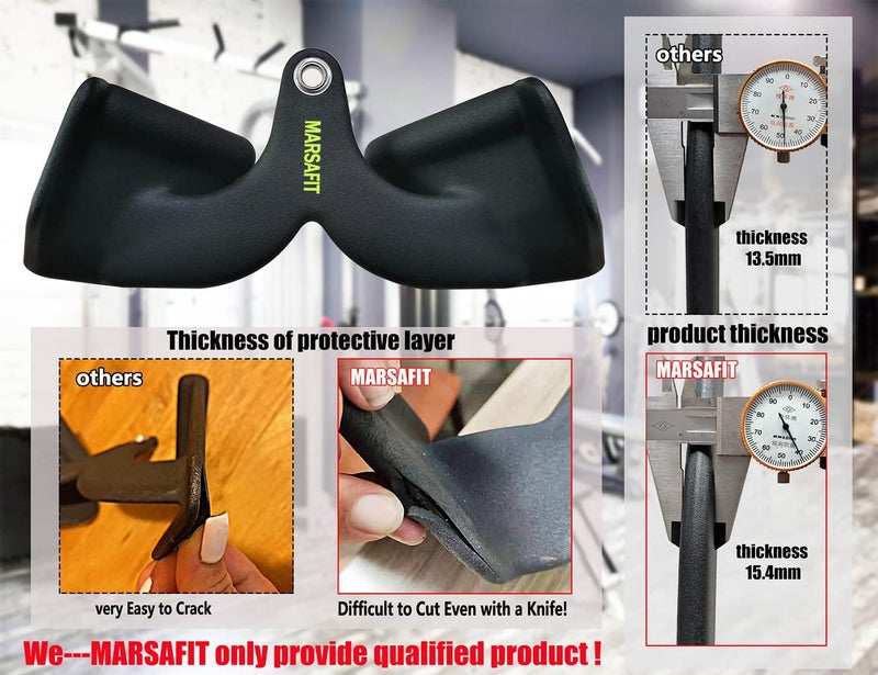 MARSAFIT Home Gym Fitness Rowing T-bar V-bar Pulley Cable Machine Attachment, Bicep Curl Tricep Lat pulldown Bar Back Strength Training Handle Grips Lat Pull Down Bar for Seat Row Workout - Image 3