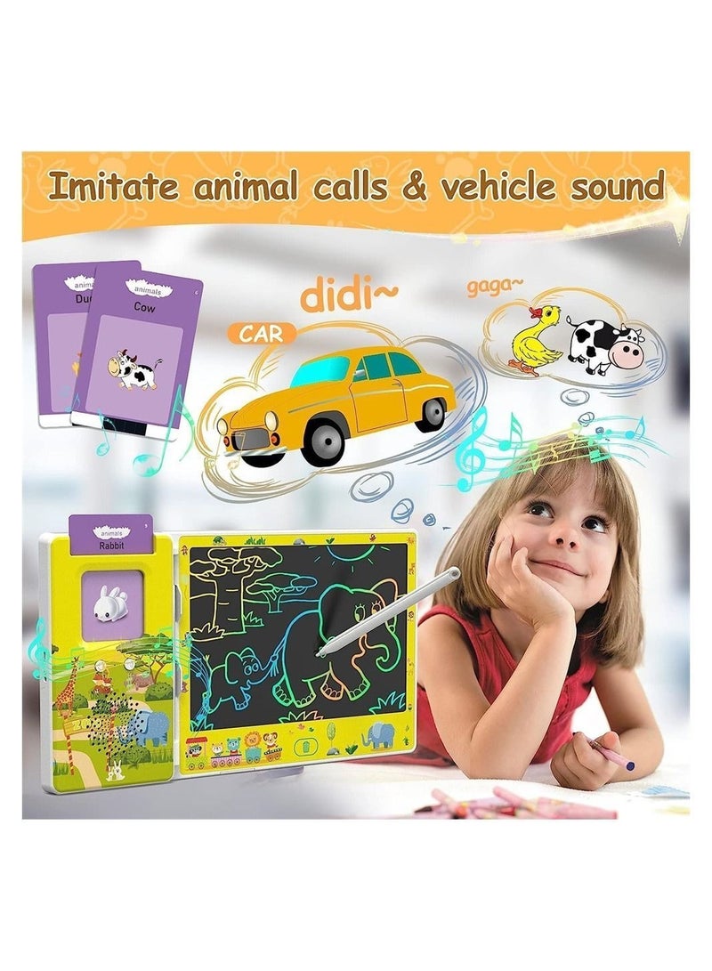 Y&D Talking Flash Cards, Learning Toys with LCD Writing Tablet, 2-in-1 Educational Toy - Image 3