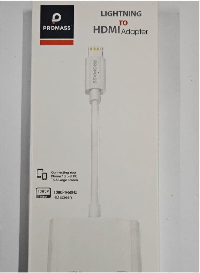 بروماس محول Lightning إلى HDMI Digital Av باللون الأبيض - Image 2