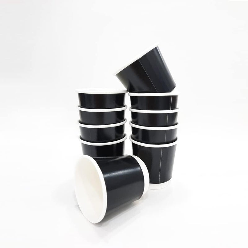 SNH Packing Disposable Double Wall Black Coffee Cups 8 oz Coffee Cups To Go (25 pack) Paper Coffee Cups and Designs | Recyclable | Hot Coffee Cups. - Image 2
