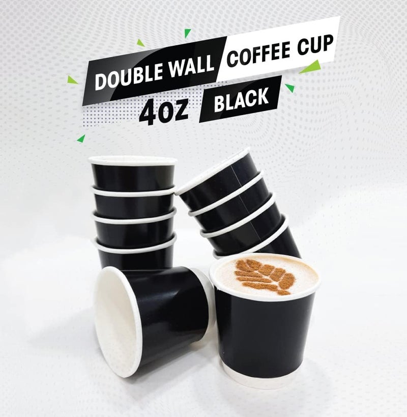 SNH Packing Disposable Double Wall Black Coffee Cups 8 oz Coffee Cups To Go (25 pack) Paper Coffee Cups and Designs | Recyclable | Hot Coffee Cups. - Image 1