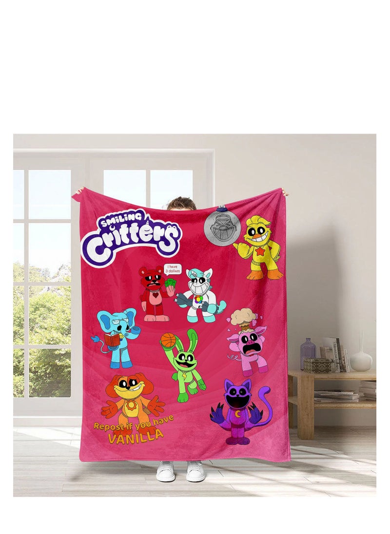 Y&D poppy playtime smiling crittersFlannel Throw Blanket  Super Soft Lightweight Air Conditioner Blanket Cooling Summer Blanket Towel Blanket For Couch  - Image 1