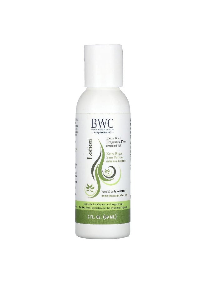 Beauty Without Cruelty Beauty Without Cruelty, Hand & Body Treatment Lotion, Extra Rich, Fragrance Free, 2 fl oz (59 ml)  - Image 1