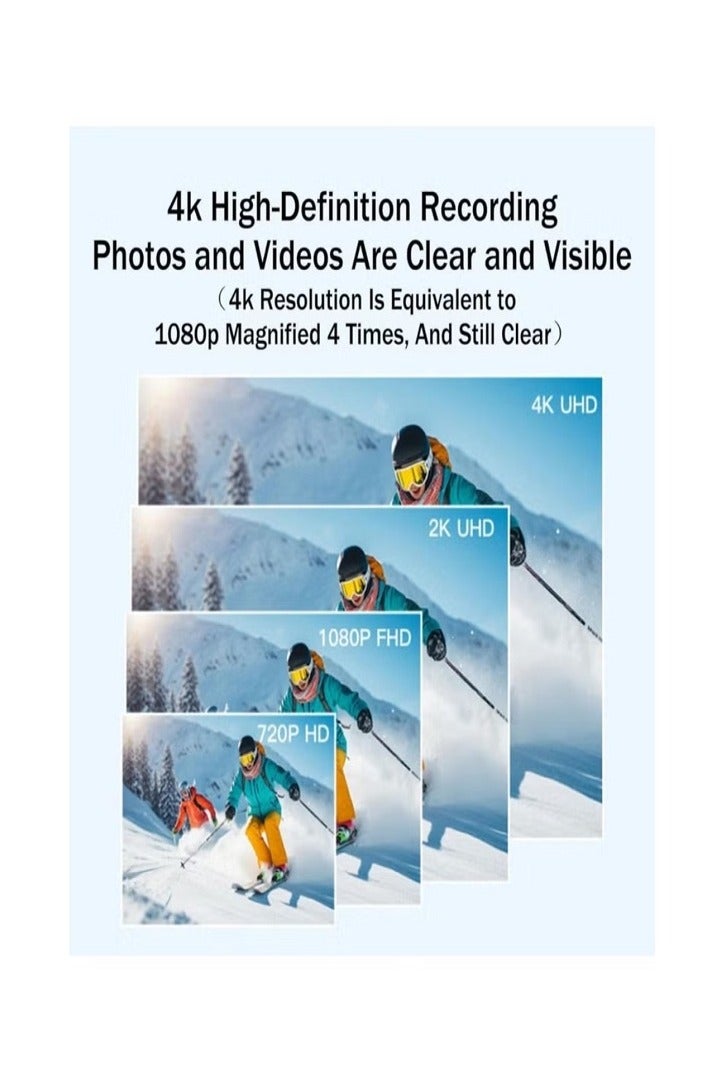 4K Ultra HD Thumb-Sized Action Camera – Mini Body Camera with IPX7 Waterproof Case (131ft), Magnetic Mount, 150 Min Battery, Hands-Free POV Recording for Vlogging, Cycling, Motorcycle, Helmet, Diving & Underwater Adventures - Image 4