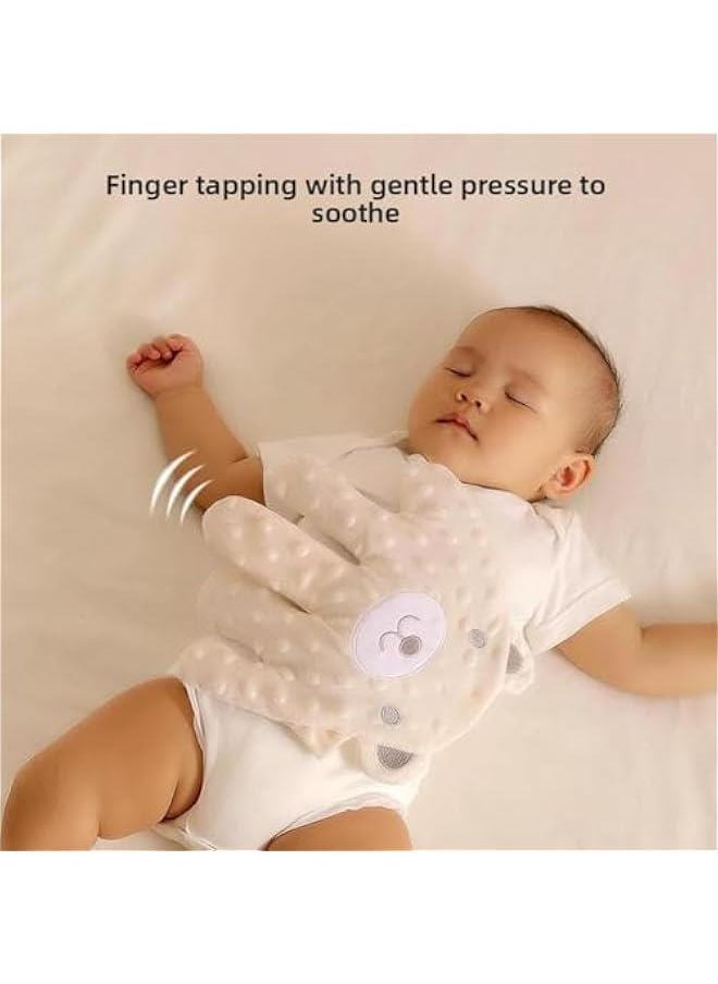 MIXDE Baby Startle Prevention Hand Glove, Baby Sleeping Palm, Baby Sleep Automatic Beater, Baby Soothing Palm Pat Sleep Artifact, Baby Soothing Hand For Sleeping, Red Bean Filling (Beige Bear)  - Image 4