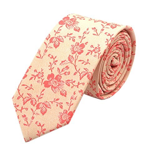 Ctskyte Men's Yellow Red Jacquard Woven Silk Narrow Ties Bridegroom Funny Neckties Gifts - Image 1