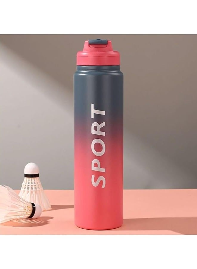 Generic 600ml Gradient Sports Water Bottle – Leakproof Flip Straw Lid, Travel-Friendly Hydration for Gym, Outdoor, and Everyday Use  - Image 1