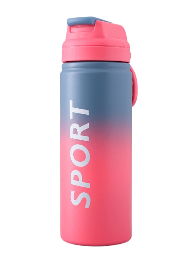 Generic 600ml Gradient Sports Water Bottle – Leakproof Flip Straw Lid, Travel-Friendly Hydration for Gym, Outdoor, and Everyday Use  - Image 2