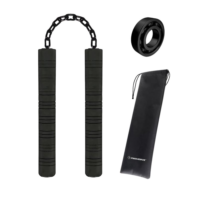 PROVERVE Nunchaku for Kids and Adults, Matt Black, Martial Arts, Kung Fu Training Nunchakus, Karate Training Nunchucks (Pack of 1) (Foam Nunchaku) - Image 1