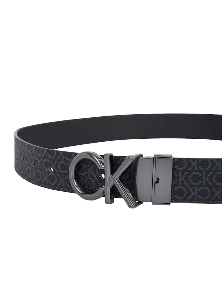 CALVIN KLEIN Reversable  Metal Bombe Monogram 35Mm Belt