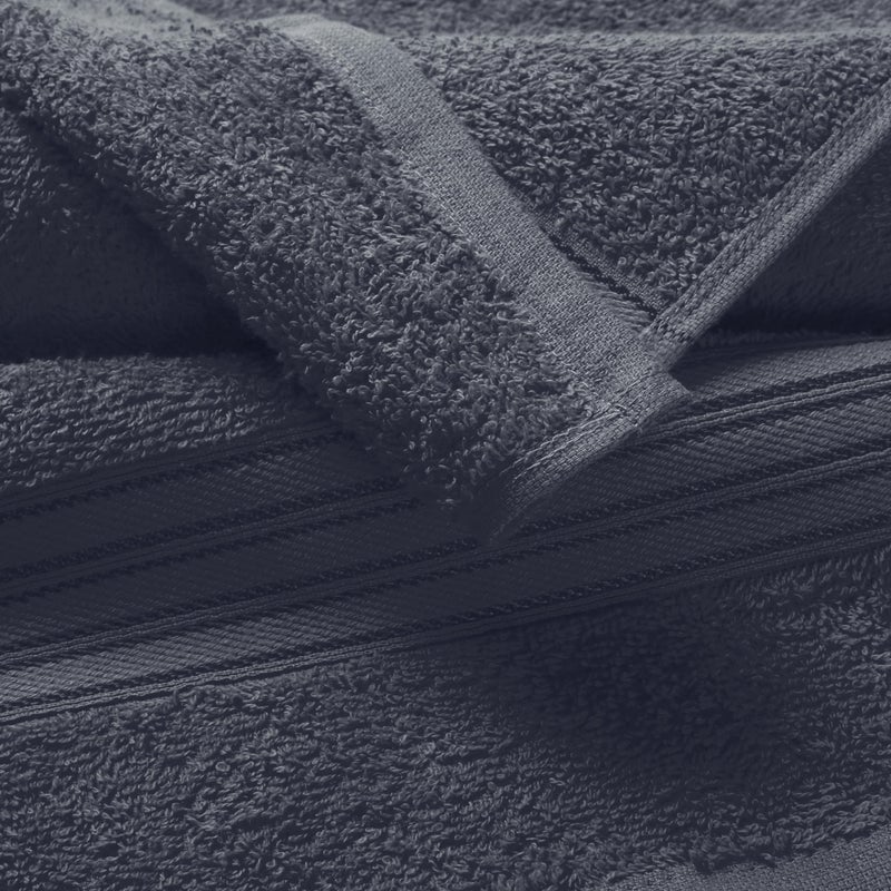 BOUTIQUO Ultra Soft 3 Pack Cotton Towel Set  Contains a Bath Towels 28x55 inch  a Hand Towels 16x24 inch & a Wash Coths 12x12 inch  Ideal Everyday use  Compact & Lightweight - Charcoal Grey - Image 2