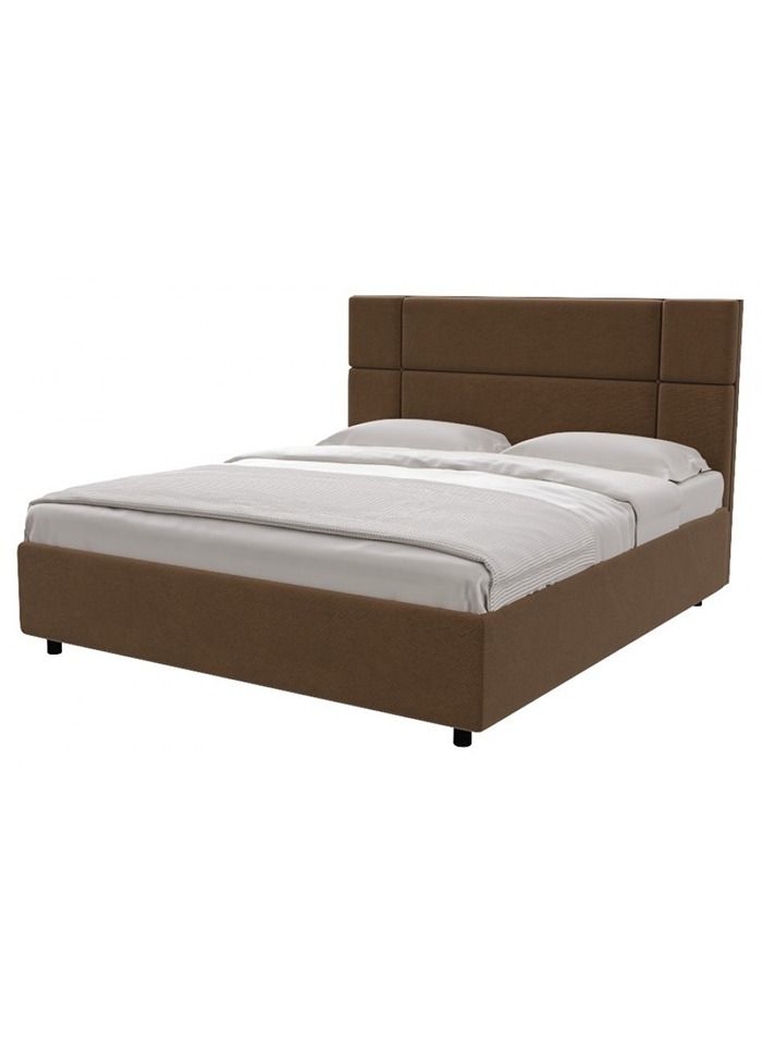 Geometric Bed 200x200x25 cm Brown