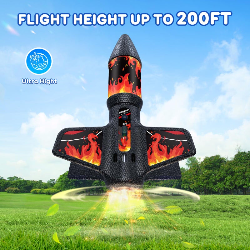 Rceico Rocket Launcher, 200 Feet of Flight Altitude, Model Rocket Kits with Launch Set, Ultra-high Flying Rocket, Rocket Toy, Kids Outdoor Toys, Gift for Kids Ages 8-12 Children's Day Gift - Red - Image 2