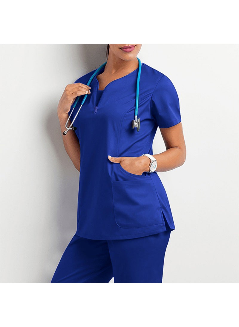 Generic Women's Medical Scrub, Soft and Comfortable Lycra Polyester Blend, 2 Piece Set, Ideal for Medical Environments  - Image 2