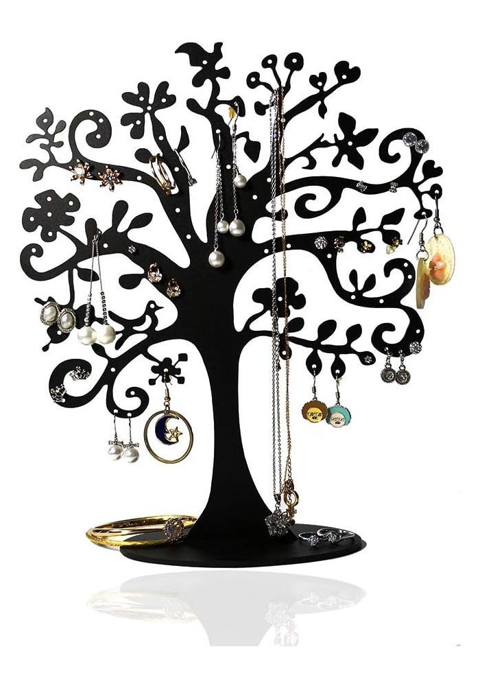 TPGP Qktxktzy Tree of Life Earring Stand - Elegant Metal Jewelry Organizer with 77 Holes - Image 1