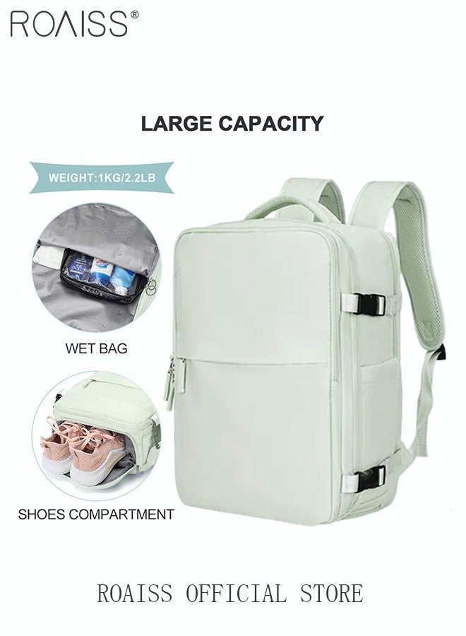 roaiss Travel Backpack for Men Women Carry On Backpack with USB Charging Port Shoe Compartment Flight Approved College School Bag Casual Knapsack for Weekender Business Hiking  - Image 2