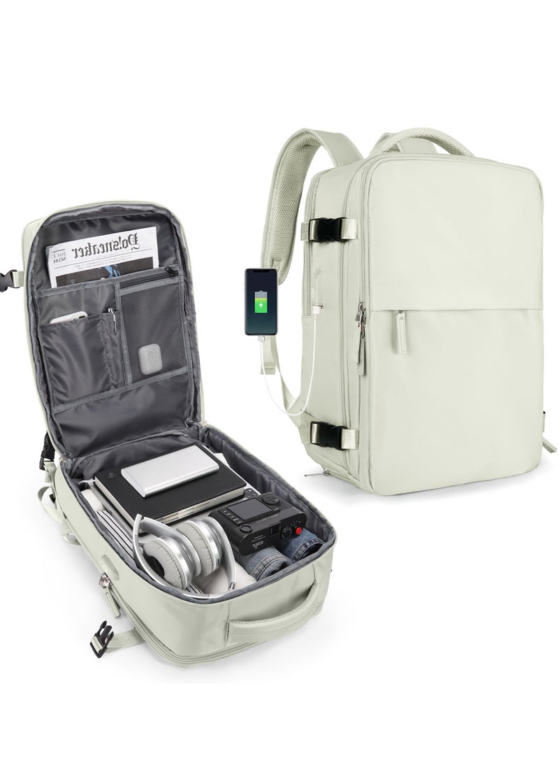 roaiss Travel Backpack for Men Women Carry On Backpack with USB Charging Port Shoe Compartment Flight Approved College School Bag Casual Knapsack for Weekender Business Hiking  - Image 3