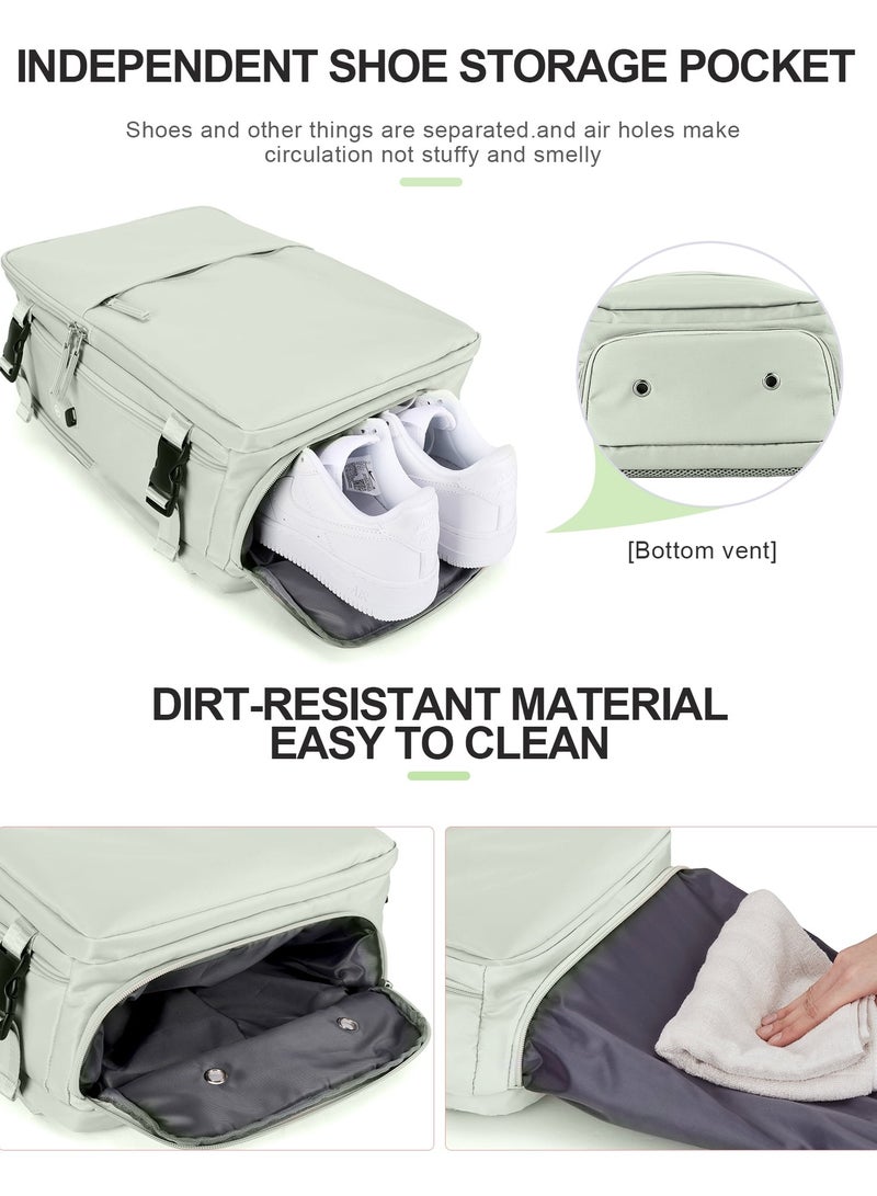 roaiss Travel Backpack for Men Women Carry On Backpack with USB Charging Port Shoe Compartment Flight Approved College School Bag Casual Knapsack for Weekender Business Hiking  - Image 4