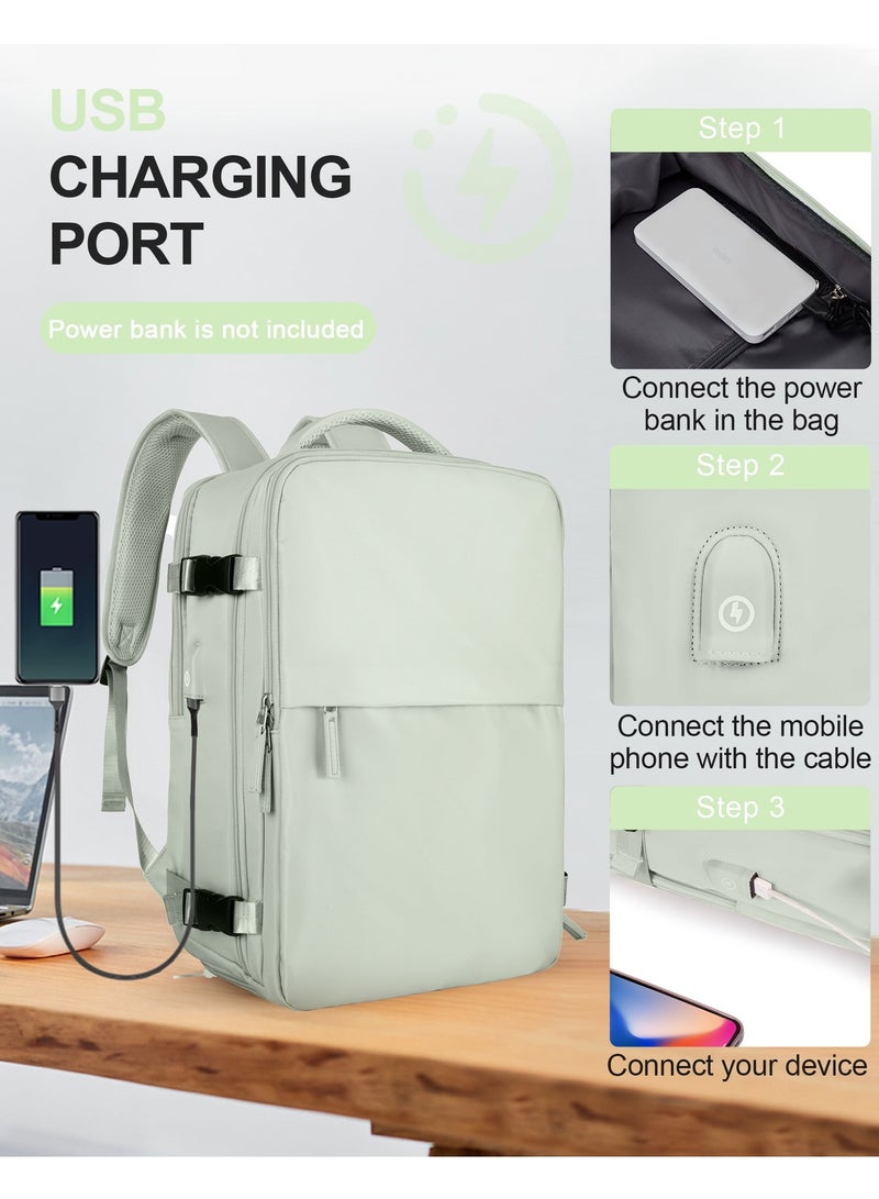 roaiss Travel Backpack for Men Women Carry On Backpack with USB Charging Port Shoe Compartment Flight Approved College School Bag Casual Knapsack for Weekender Business Hiking  - Image 5