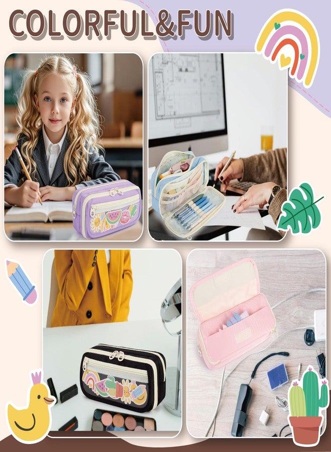 Bunnychill Large Capacity Pencil Case with 5 Compartments, School Pencil Bags with Zipper, Big Storage Pen Bag for Teen Girl Boy for School College Office - Image 2