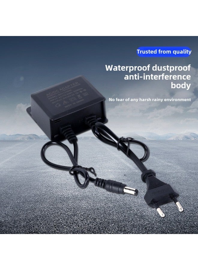 Ball Machine Outdoor Waterproof Power Supply Monitoring Adapter 12V2A Power Supply Special Plug Monitoring DC-Color:Black  - Image 3