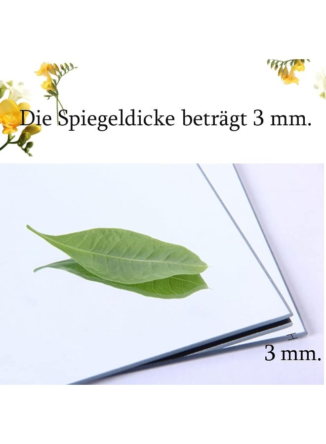 TPGP بلاط مرآة زجاجية ذاتية اللصق 4 قطع 26 × 26 سم مرآة حائط افعلها بنفسك مع 24 حصيرة لاصقة مجموعة مرآة عالية الدقة في المطبخ وغرفة المعيشة والحمام - Image 4