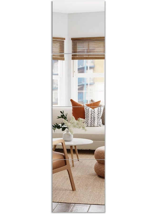 TPGP بلاط مرآة زجاجية ذاتية اللصق 4 قطع 26 × 26 سم مرآة حائط افعلها بنفسك مع 24 حصيرة لاصقة مجموعة مرآة عالية الدقة في المطبخ وغرفة المعيشة والحمام - Image 1